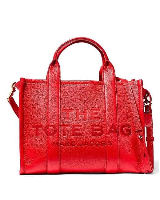 Marc Jacobs Red The Medium Leather Tote Bag