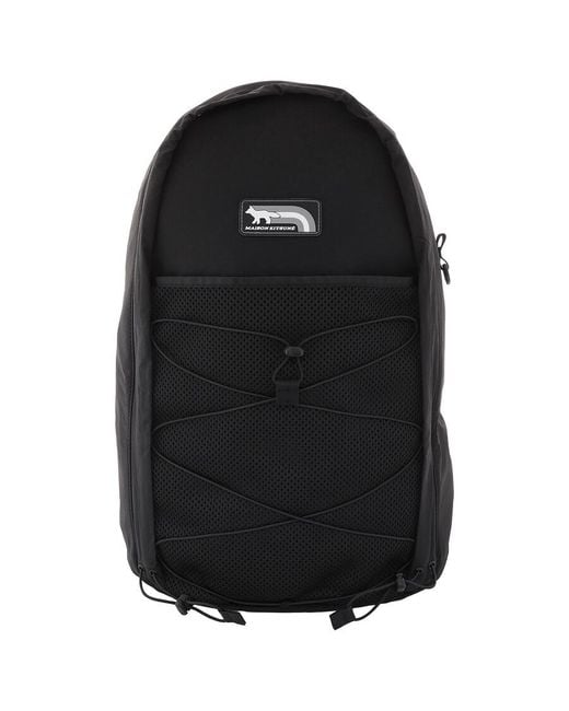 Maison Kitsuné Black Flash Fox Nylon Backpack for men
