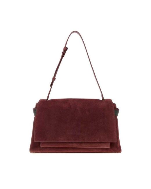 Brunello Cucinelli Purple Burgundy Suede Shopping Bag C4187 Borse A Mano for men