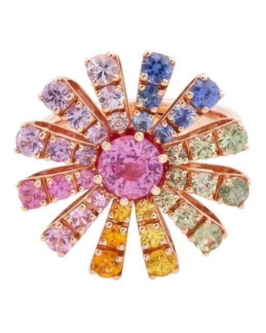 Damiani Pink Margherita 18K Rose Sapphire Ring, Size 13 for men
