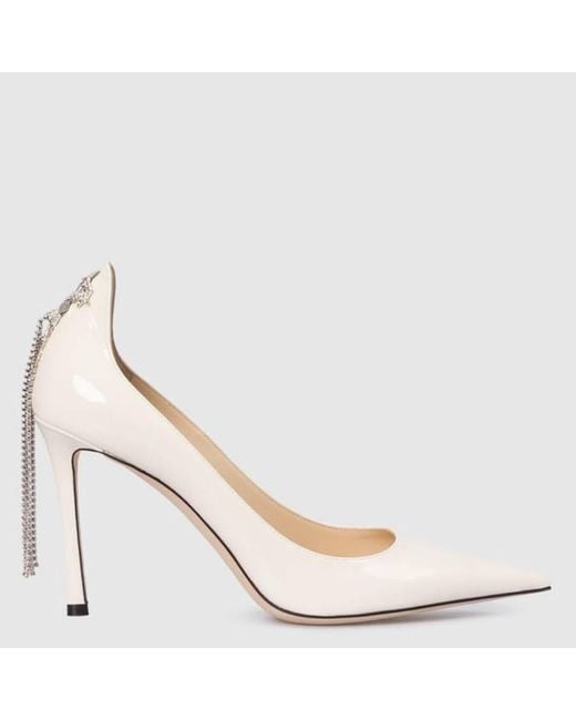 Jimmy Choo Natural Spruce 95 Patent Leather Pumps, Brand Size 39 Us