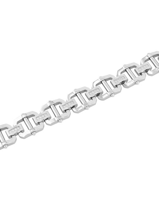 Robert Alton Metallic 1/4Ctw Diamond Stainless Steel Bracelet for men