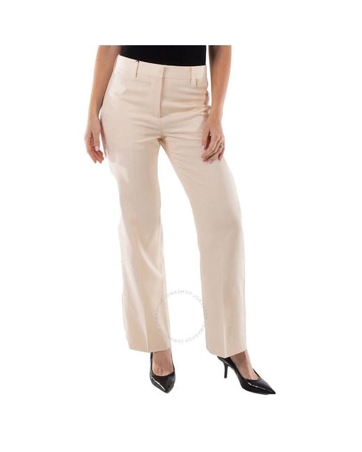 Burberry Natural Ladies Buttermilk Lottie Straight-Leg Trousers, Brand Size 8 (Us