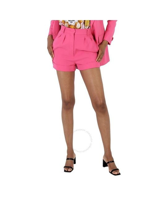 Moschino Pink Fuschia Turn-up Brim Tailored Shorts