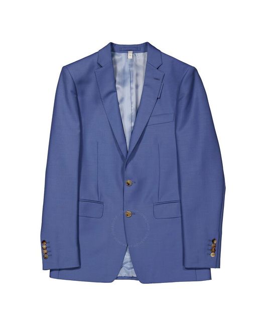 Burberry Blue Steel Wool Mohair English Fit Tailored Jacket for men