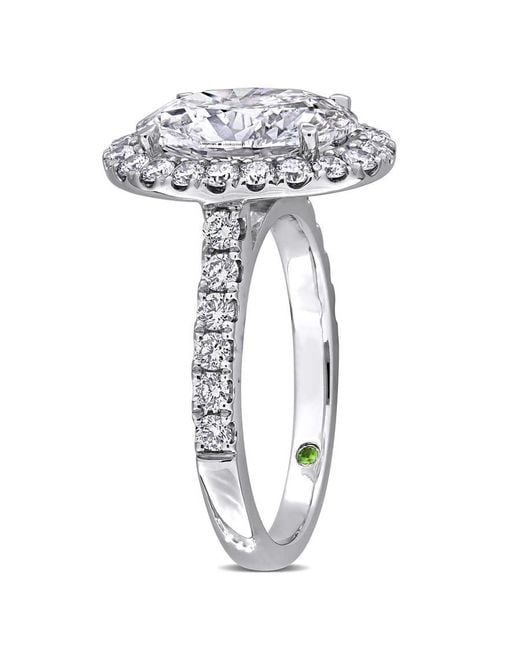 Created Forever Metallic 3 /8 Ct Tdw Oval Lab-Created Diamond And Tsavorite Accent Ring for men