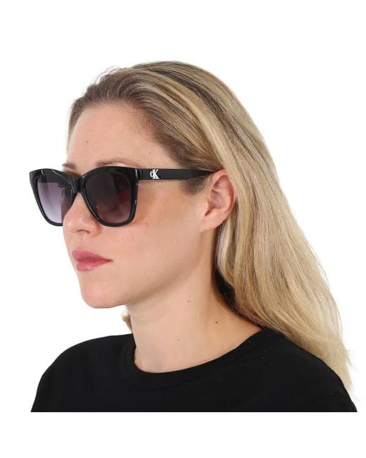 Calvin Klein Black Gradient Square Sunglasses Ckj22608s 001 54