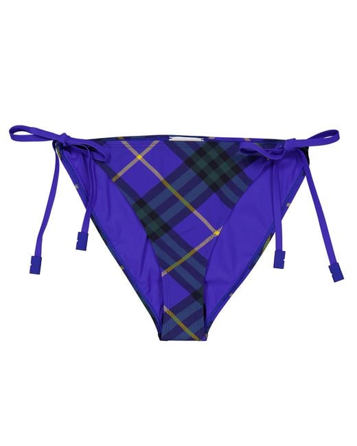 Burberry Blue Check Print Bikini Briefs