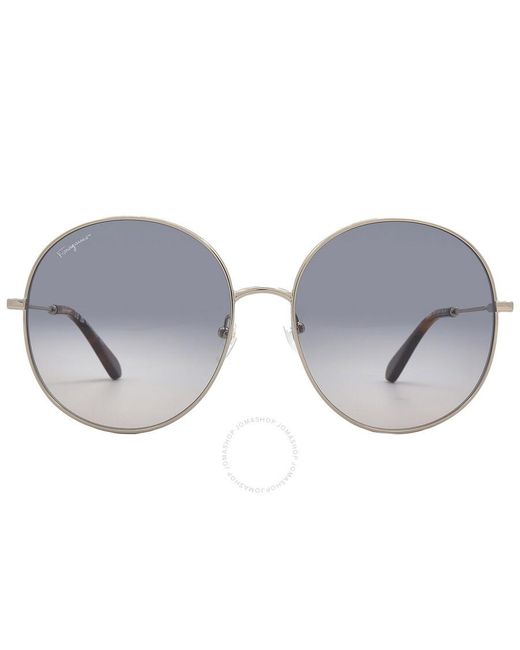 Ferragamo Gray Blue Gradient Round Sunglasses Sf299s 688 60