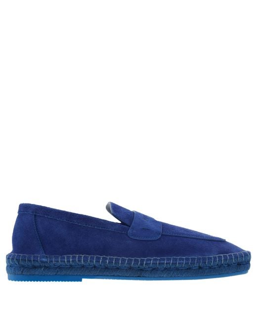 Ferragamo Blue Ferragamo Desco Suede Espadrilles Loafer, Size 9 for men