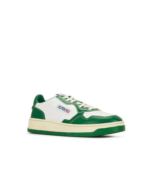 Autry Green Bicolor Medalist Low Leather Sneakers, Brand Size 43 Us for men