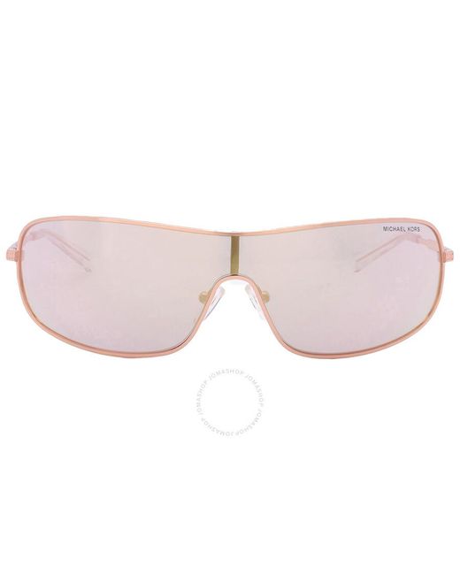 Michael Kors Multicolor Aix Rose Gold Mirrored Rectangular Sunglasses Mk1139 11084z 38