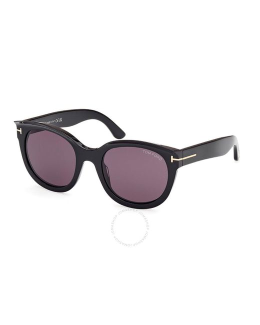 Tom Ford Black Tamara Smoke Oval Sunglasses Ft1114 01a 54