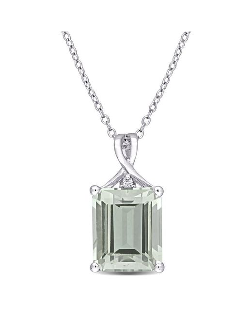 Amour Metallic 5 3/8 Ct Tgw Octagon Quartz And Topaz Pendant With Chain