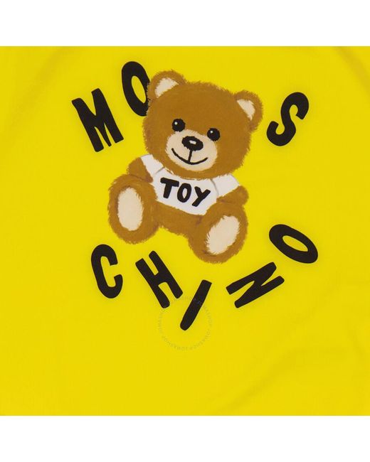 Moschino Yellow Girls Cyber Teddy Bear Print 1-piece Swimsuit