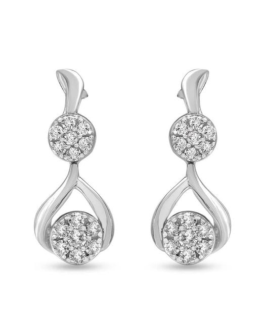 Brilliant Diamond Metallic Sterling 0.50 Carat Lab Grown Diamond Drop Earrings For