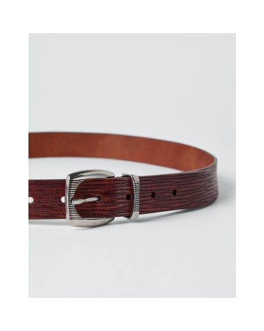 Brunello Cucinelli Brown Leather Classic Belt for men