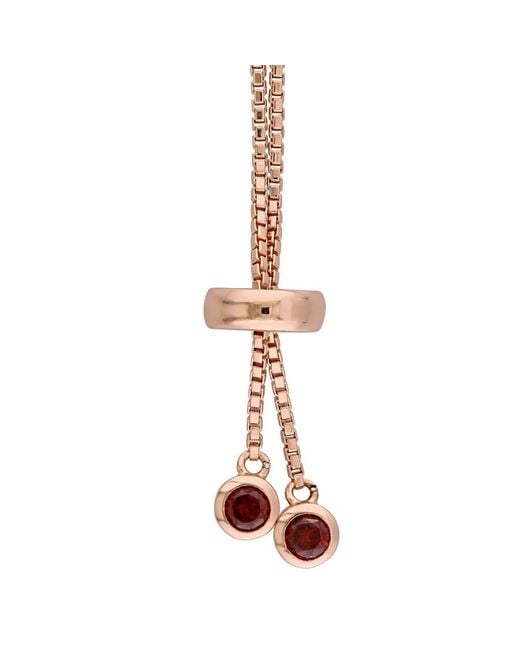 Amour Brown 3 3/4 Ct Tgw Garnet Tassel Bolo Bracelet