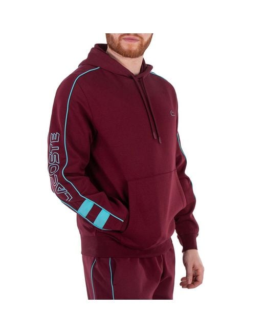 Lacoste Red Contrast Details Cotton Hoodie, Brand Size 4 for men