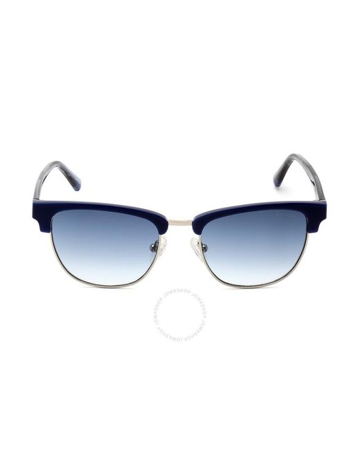Guess Blue Gradient Rectangular Sunglasses Gu00037 90w 53 for men