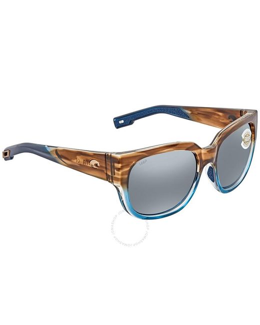 Costa Del Mar Blue Waterwoman Gray Silver Mirror Polarized Polycarbonate Sunglasses Wtw 251 Osgp 55