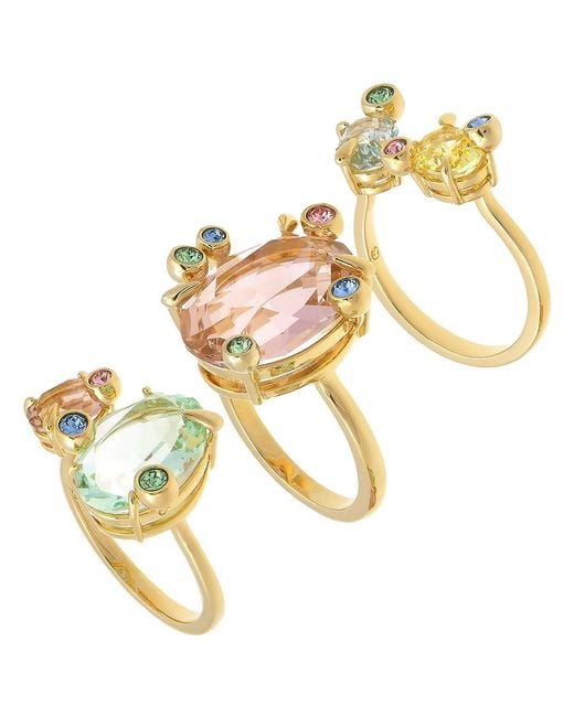Swarovski Metallic Gema Multicolored Ring Set (3) Size 60 for men