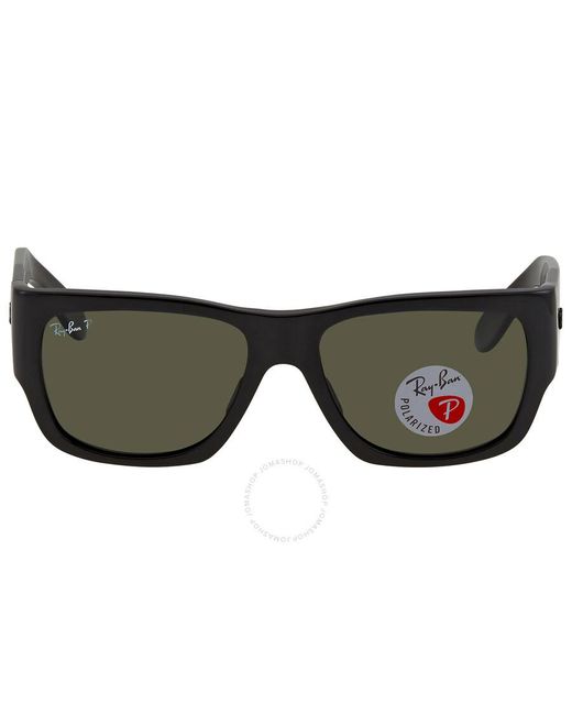 Ray-Ban Black Nomad Polarized Green Sport Sunglasses Rb2187 901/58 54