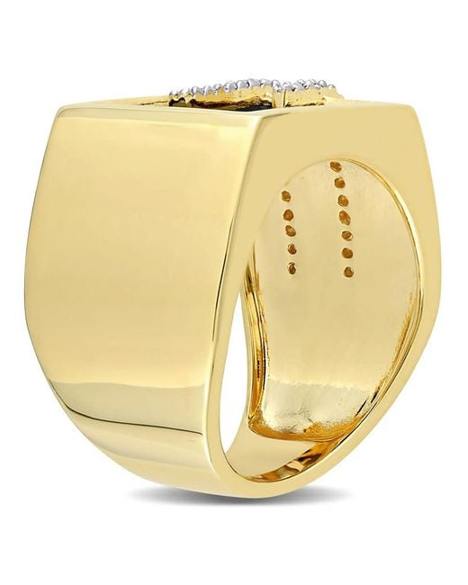 Amour Metallic 5 Ct Tgw Square Onyx And 1/6 Ct Tw Diamond Ring for men