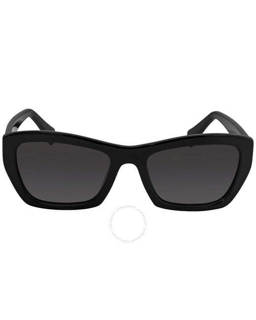 Ferragamo Black Grey Rectangular Sunglasses
