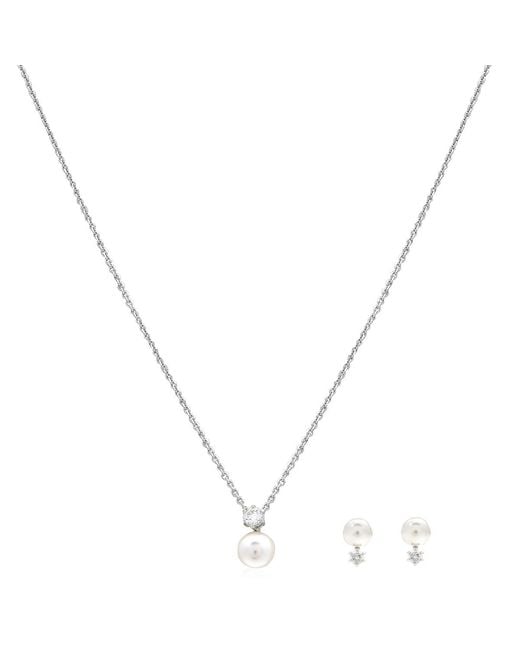 Swarovski Metallic Matrix Set Pearl Rhodium Shiny