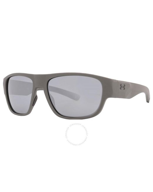 Under Armour Gray Silver Rectangular Sunglasses Ua Scorcher 0sif/dc 60 for men