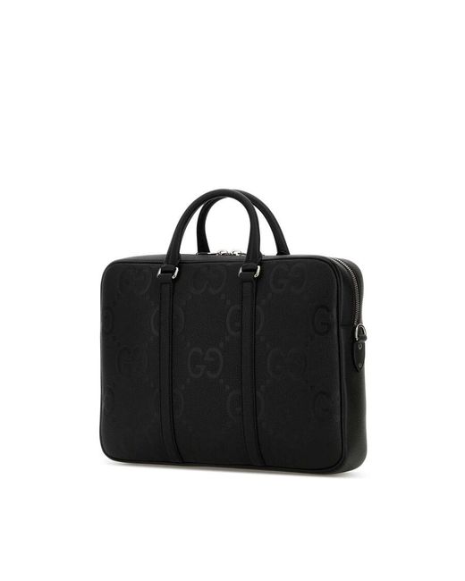 Gucci Black Leather Briefcase for men