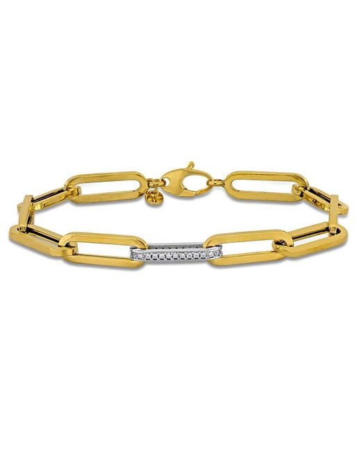 Amour Metallic 1/3 Ct Tgw Cubic Zirconia Paperclip Link Bracelet