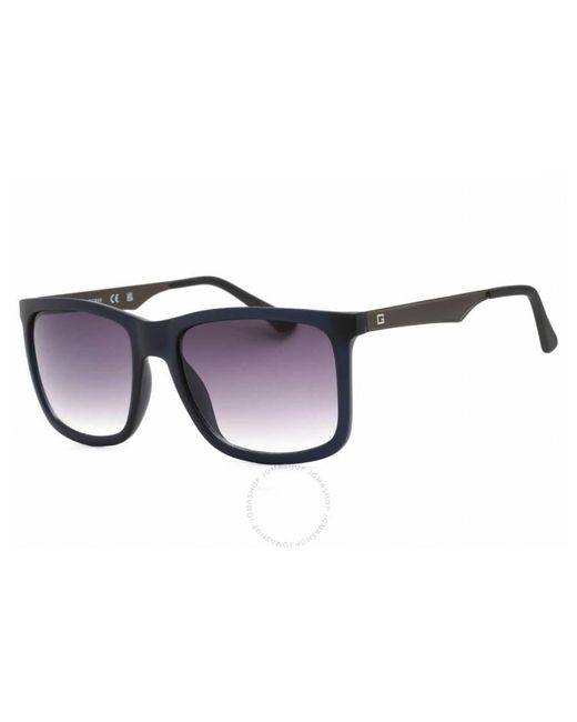 Guess Factory Blue Gradient Smoke Square Sunglasses Gf0171 91b 57 for men