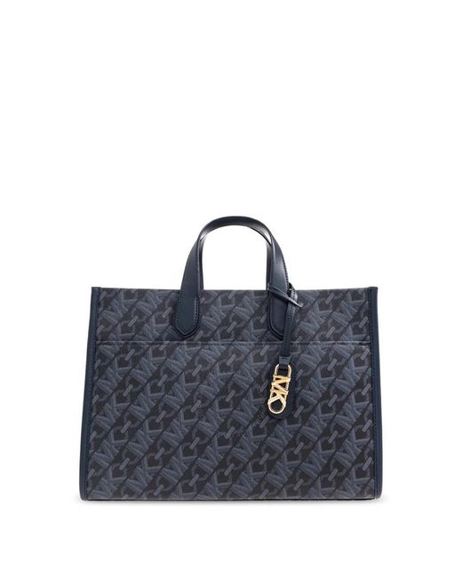 Michael Kors Blue All-Over Logo Print Tote Bag