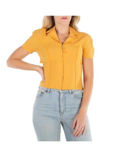 Jacquemus Blue Ladies Tangelo Zip-Up Cycling Shirt