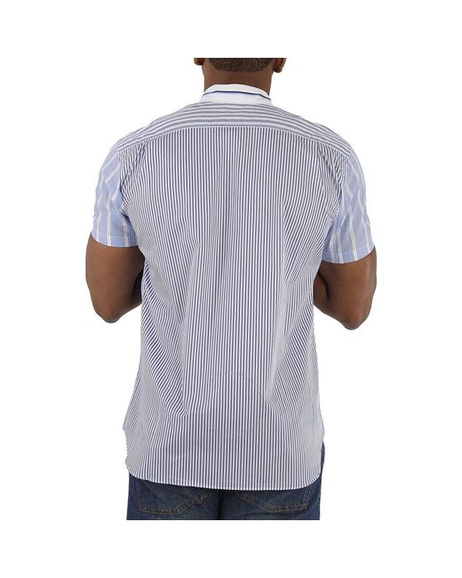 Comme des Garçons Blue Multicolor Short Sleeve Mixed Stripe Shirt for men
