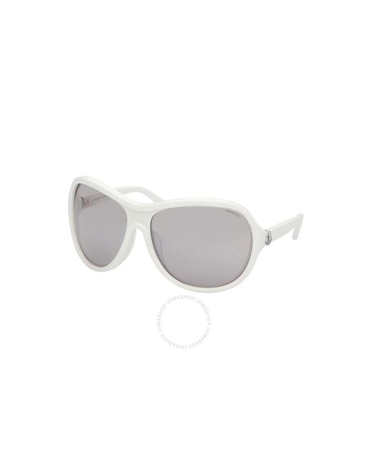 Moncler White Smoke Mirror Oversized Sunglasses Ml0284 21c 69