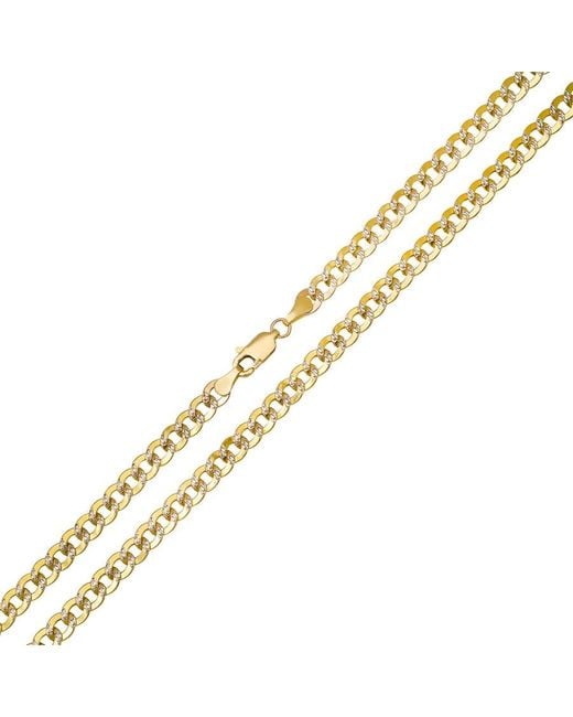 Kylie Harper Metallic 14K Two-Tone Thick 4.5Mm Diamond-Cut Pave Miami Cuban Curb Chain Necklace for men