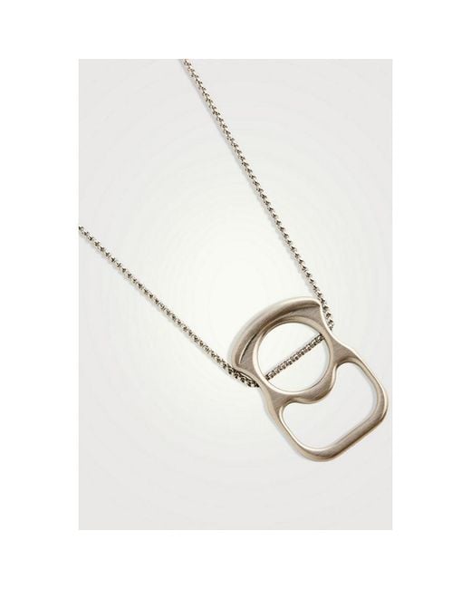 Givenchy White G Can Pendant Silvery Necklace_Silvery for men