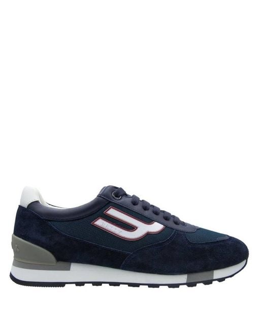 Bally Blue Gizmo Calf Suede Low-Top Sneakers, Brand Size 6 Us for men