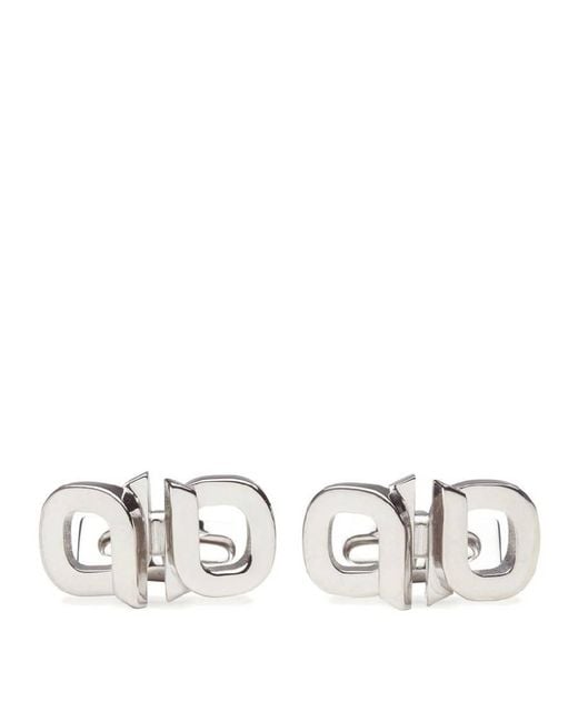 Ferragamo Metallic Double-Gancini Cufflinks for men