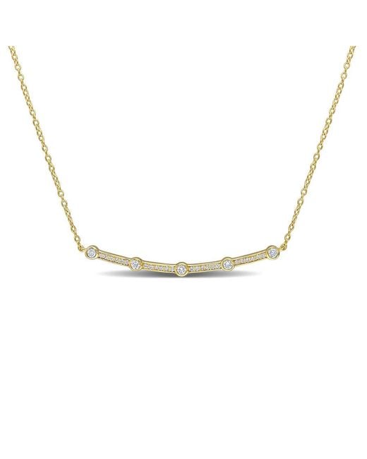 Created Forever Metallic 1/3 Ct Tgw Lab Created Diamond Bar Pendant With Chain