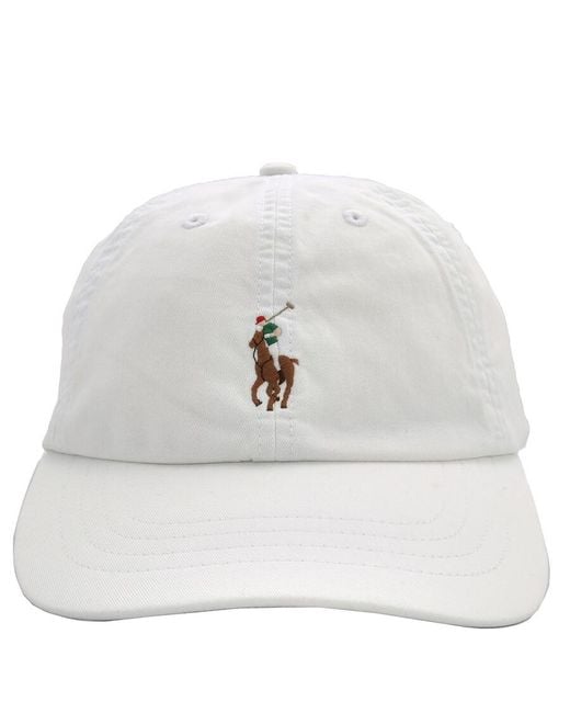 Polo Ralph Lauren White Pony Embroidered Sports Cap for men