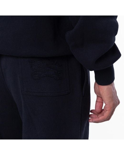 Burberry Blue Ekd Embroidered Cotton Track Pants for men