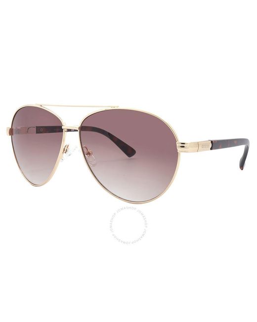 Guess Factory Pink Brown Gradient Pilot Sunglasses Gf0221 32f 59 for men