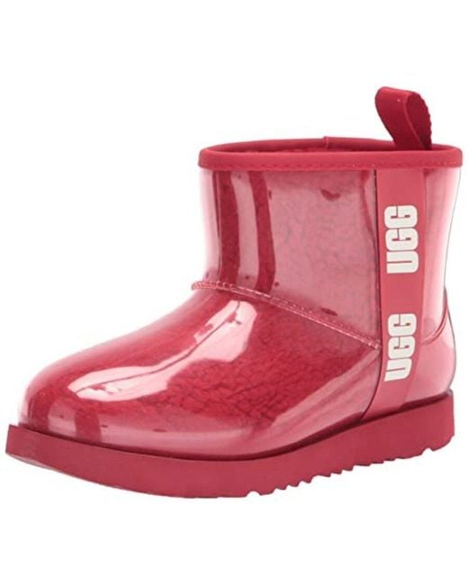Ugg Red Classic Clear Mini Ii Kids' Boots, Size Big Kid