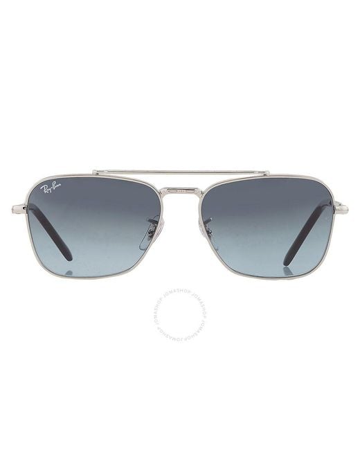Ray-Ban New Caravan Blue Grey Gradient Square Sunglasses Rb3636 003/3m 55