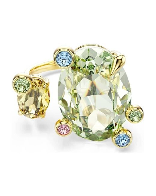 Swarovski Metallic Gema Multicolored Mixed Cuts Open Ring, Size 60