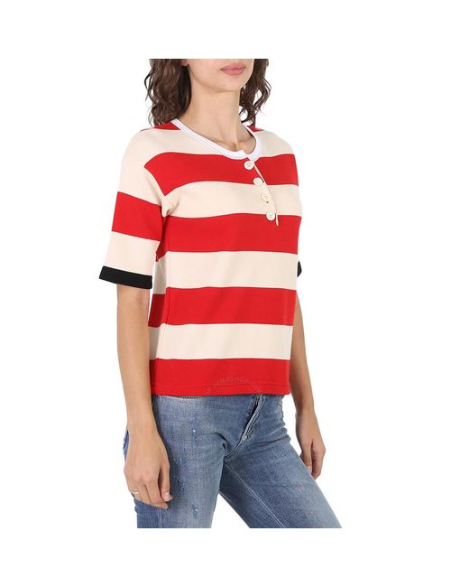 Marni Red Striped Crewneck Shirt